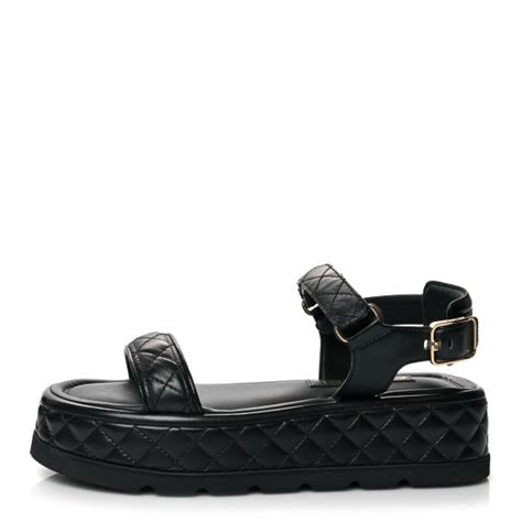 black chanel rope sandals|chanel quilted platform sandals.